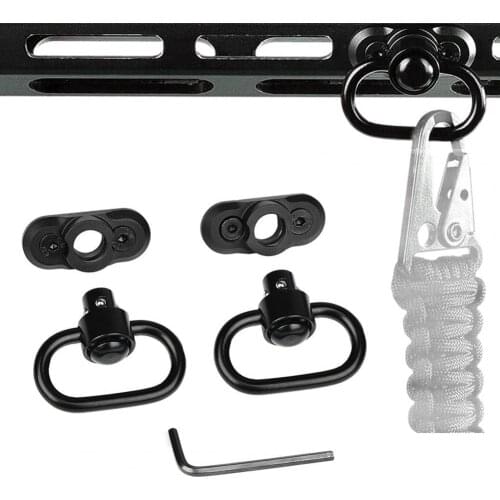 1 Set Black Sling Swivels 360 Degree Rotating Easy to Install Quick Detach Loop Heavy Duty Push Button Swivels for Sling
