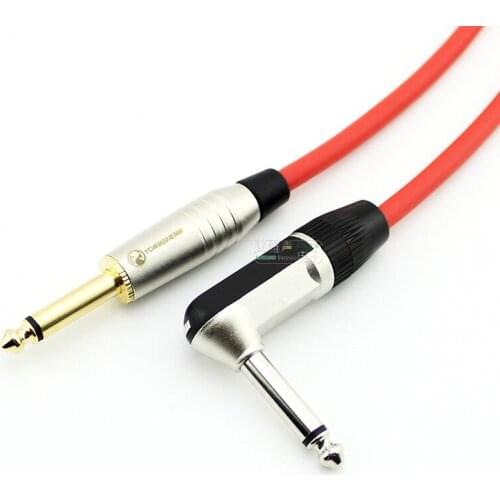 1Pcs Yongsheng YS224AG guitar musical instrument cable gold-plated 6.35 male to 6.35 curved large two-core straight plug HiFi