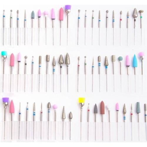 10pcs/set Diamond Nail Drill Bits Manicure Electric Machine Milling Rotary Burrs Rotate Cutter Cuticle Accessory Nail File Tools