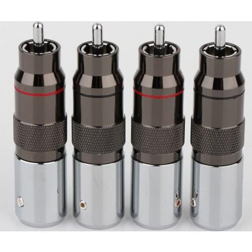 4pcs Hi-End HiFi Rhodium plated unsolder RCA terminal HIFI DIY Brass Plating Rhodium Audio Video Connectors TV Tuner RCA