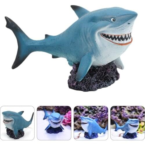 Aquarium Resin Shark Ornament Fish Tank Decoration Artificial Shark Craft