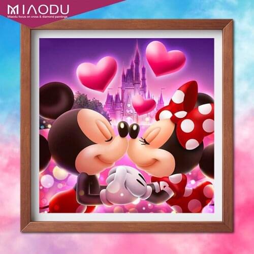 DIY Diamond Painting Cross Stitch Disney Mouse Lovers Full Diamond Square Round Diamond Embroidery Mosaic Minnie Mickey Gift