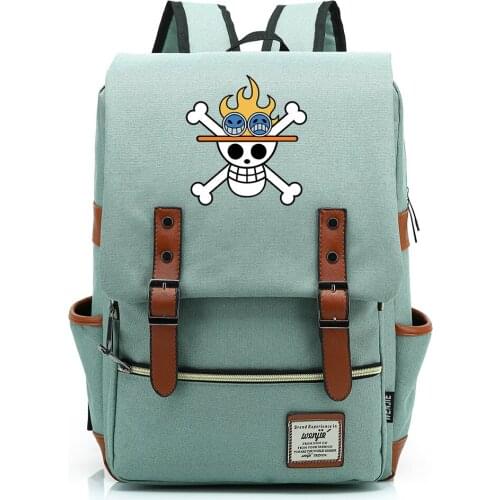 One Piece Skull Luffy Printed Boy Girl Kids Student School Book Bags Teenagers Canvas Women Bagpack Men Laptop Travel Backpack