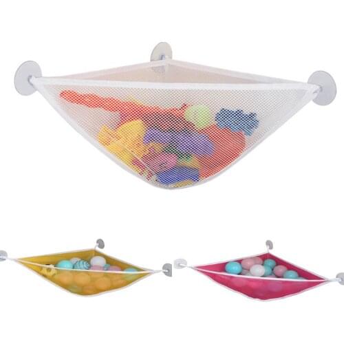 HX5D Home Bathroom Triangle Support Holder Mesh Cloth Drain Bag Multi-function Children Toy Storage Bags