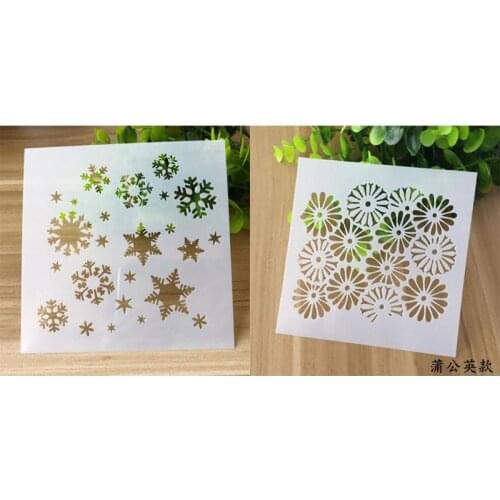 2pc Snowflake Stencils Handmade DIY Stencils Bullet Journal Painting Template Doodle Hollow Painting Ruler Book Graffiti Stencil
