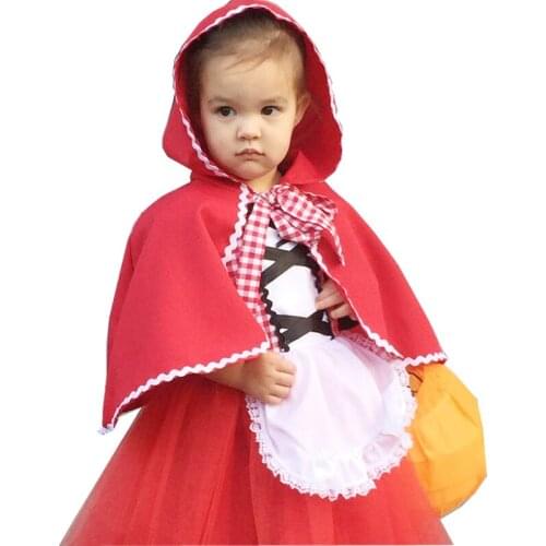 Red Riding Hood for Girls Halloween Costume Little Red Riding Hood Costume Baby Dress with Cape