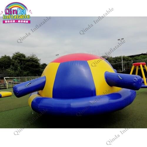 Summer games human rides spinner gyroscope, 4m inflatable saturn water toy with anchro ring