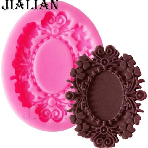Fine Fashion frame fondant silicone mold love lace for cake decorating tools cupcake kitchen Baking accessories T0644