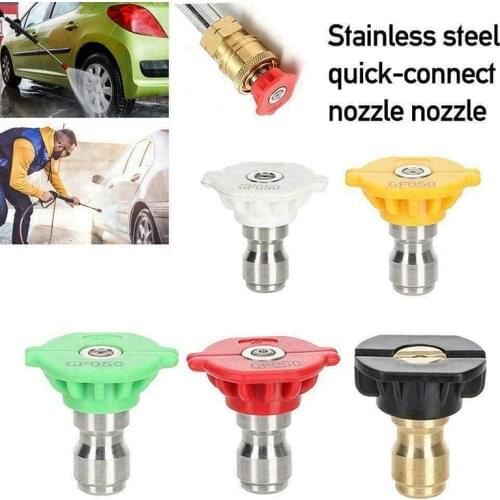 5Pcs 4000 PSI Pressure Washer Accessories Kit Quick Connecting Spray Nozzle Tips 1/4 Inch Pivoting Coupler Water Gun Foam Lance