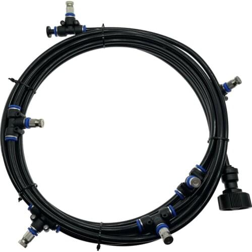 6m-18m Outdoor Misting Cooling System Mist Sprinkler Tubing with Slip Lock Nozzle Mister Watering Kit Sprinkler