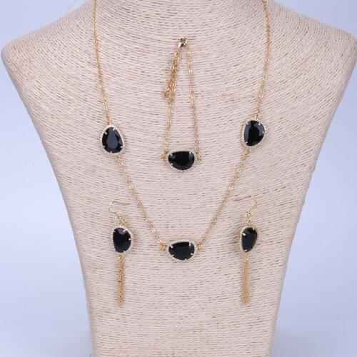 New Fashion Jewelry Set Retro Suit Crystal Necklace Earrings Bracelet Wedding Party Jewelry Sets Statement Jewelry SET003