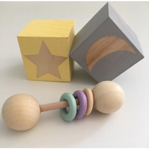 Original Moon Star wooden Block Decoration for baby room decal thing baby room cute decorative