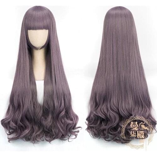 Anime New 80cm Long Curly Card Captor Sakura CLEAR CARD Tomoyo Daidouji Cosplay Wigs + Wig Cap