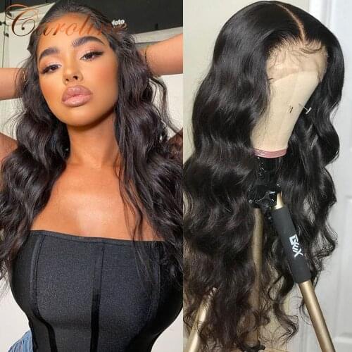 Body Wave Human Hair Lace Front Wigs 13X4 Brazilian Body Lace Front Wigs Pre Plucked 180% Density T Part Body Wave Wig For Women
