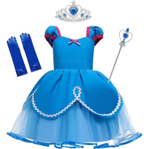 Cinderella Girl Dress Princess Ball Gown Toddler Kids Girl Dresses For Halloween Birthday Party Cosplay Costume Children Clothes
