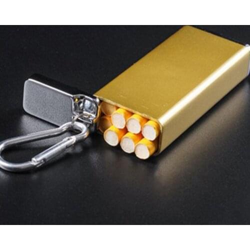 Portable Aluminum Alloy Cigarette Case Holder for 8 Cigarettes Small Ashtray Male Pocket Tobacco Box Smoking Accessories