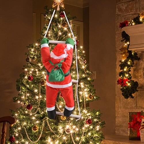 Christmas Doll Pendant Climbing Rope Ladder Santa Claus Christmas Decorations Outdoor Xmas Hanging Pendant Toy Gifts
