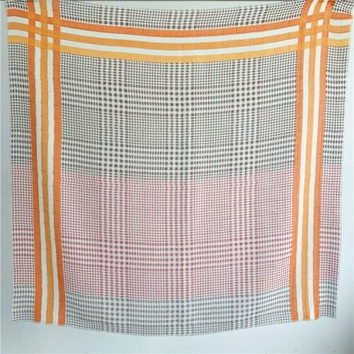 2021 Winter Scarf Women Pashmina Female Shawl Wrap 100% Wool 100*100cm Grid Printing