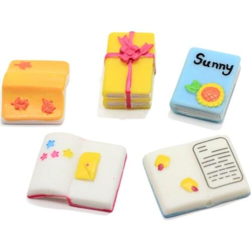 Cute Resin Mini Book Cartoon Letter Japan Anime Script China HongKong Small Figurine Statue Crafts Ornament Miniatures Decor
