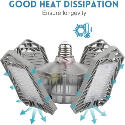 LED Garage Light 150W 288 LED Super Bright Industrial Lighting Industrial Workshop Lamp Four-Leaf Deformation High Bay Light