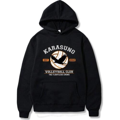 Anime Haikyuu Karasuno Volleyball Club Printed Hoodies Hooded Sweatshirts Pullovers Tops