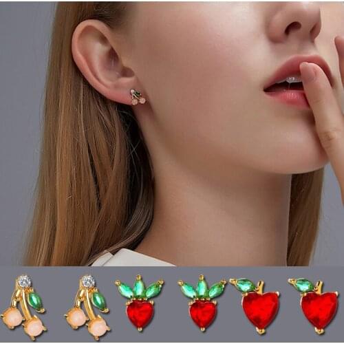 Korean Fashion Women Earring Fruit simple Earrings For Women Girls Dangle Brincos Sweet Long Pendant Lady Ear Jewelry Gift