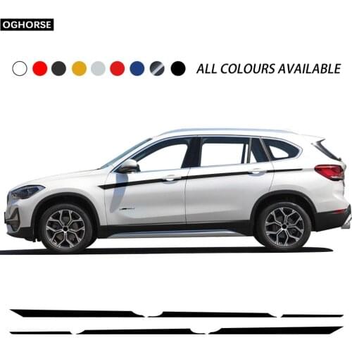 2pcs M Performance Door Side Accent Stripes Stickers Waist Line Vinyl Decal Body Graphics Decoration for BMW X1 f48 Accessories