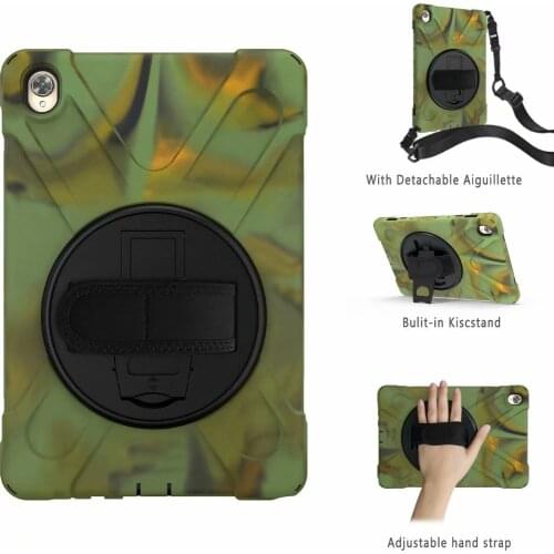 Kids Safe Shockproof Armor Silicone Cover for Huawei Mediapad M6 10.8 Inch Tablet 360 Rotating Case Hand Strap & Neck Strap +Pen