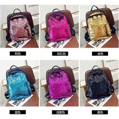 DHL 10 pieces Sequins Backpack Teenage Girls Schoolbag Casual Travel Bling Rucksack Mochila Feminina Holographic travel bag