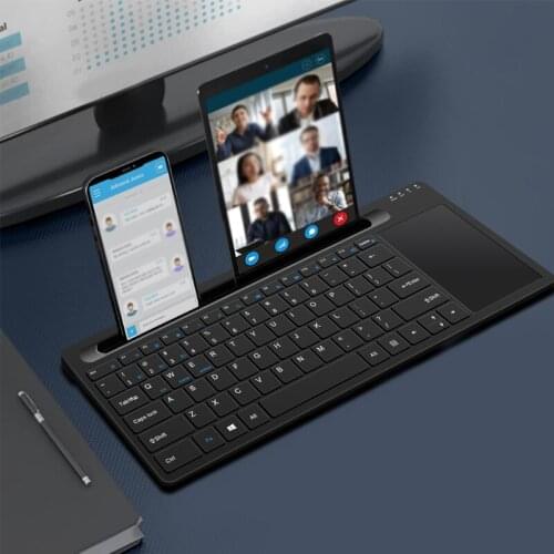 2.4G Wireless Bluetooth-compatible Keyboard With Touchpad Cradle Thin Numeric Keypad For Windows Desktop Laptop PC TV