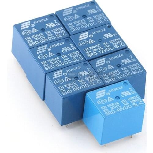 5PCS/LOT Relay SRD-05VDC-SL-C SRD-09VDC-SL-C SRD-12VDC-SL-C SRD-24VDC-SL-C 5PIN 10A