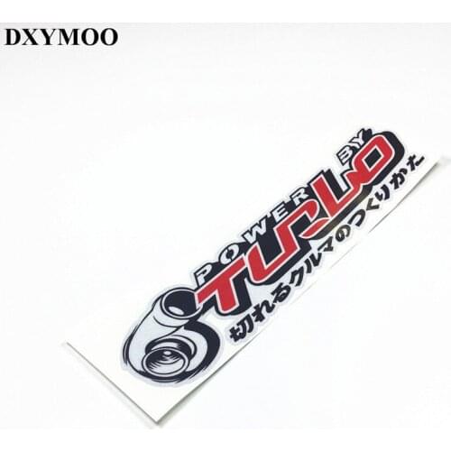 Car Styling POWER BY TURBO Car Sticker Reflective Car Motorcycle Sticker Decals Vinyl Bumpers 220x50mm