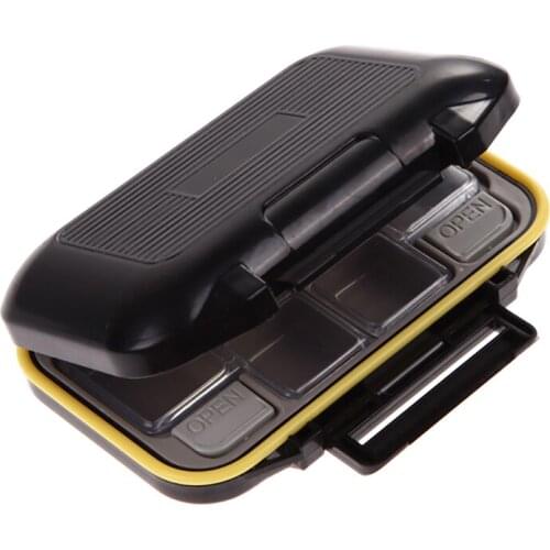 Eco-Friendly Fishing Lure Bait Black Tackle Storage Box Case With 12 Compartments Fishing Hooks Container Waterproof