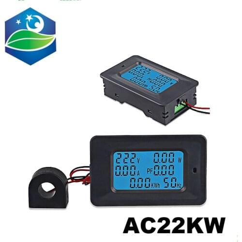 Digital Voltage Power Energy AC22KW 110~250V 100A Voltmeter Ammeter Meters Indicator Current Amps Volt Wattmeter Tester Detector