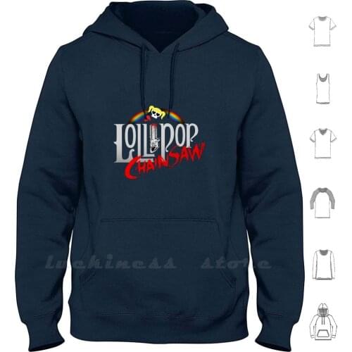 Lollipop Chainsaw Hoodie Long Sleeve Lollipop Chainsaw Lollipop Chainsaw Video Game Zombie Blood Rainbow Candy Logo
