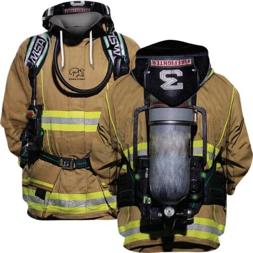 Firefighter Suit 3D Print Hoodies Fireman 3D Hoodie Men Women New Fashion Hooded Sweatshirt Long Sleeve Pullover Style-4
