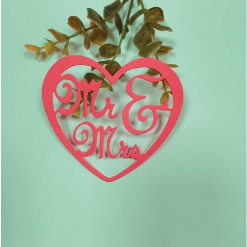 Mr & Mrs in Heart Metal Cutting Die Stencil Template for Scrapbooking Paper DIY Album Greeting Cards Gift Decor New Dies Cut