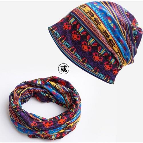 LongKeeper Fashion Polyester Hat Adult Casual Snowflake Beanies Womens Spring Autumn Female Cap Scarf
