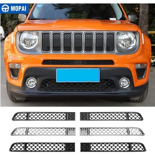 MOPAI Car Stickers for Renegade 2019+ Car Exterior Front Grille Mesh Insect Net Decor Cover Accessories for Jeep Renegade 2019