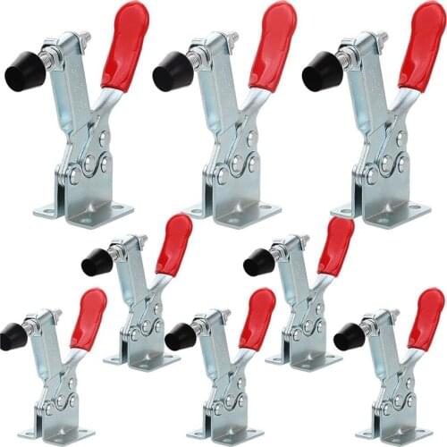 New Toggle Clamps, Non-Slip, 201-B, Holding Force, Horizontal Metal Button Clamp, Quick Release, Hand Tool, 8 Pieces