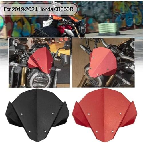 Motorcycle Windshield Fairing Windscreen Wind Deflectors Flyscreen Aluminum for Honda CB650R 2019 2020 2021 CB 650 R Accessories