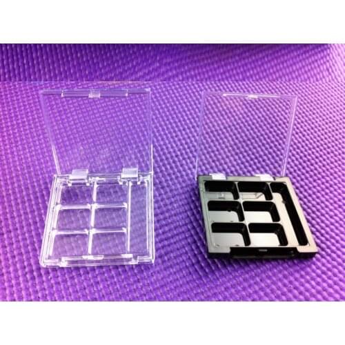 12ml 6lattices plastic pot tin jar aluminum pan rouge/eye shadow/ blush powder case lip gel gloss cream make up cosmetic packi