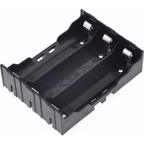 Plastic DIY 3 x 18650 Battery Clip Black Holder Case Storage Box For 3pcs 3.7V 18650 Rechargeable Lithium Batteries With Pin