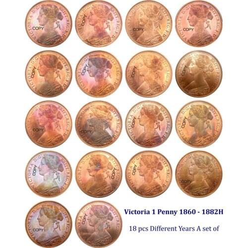 Great Britain One 1 Penny 1860 1861 1862 1863 65 66 1867 1868 69 1871 1873 1875H 1878 1879 1881 1881H 1882 1882H Red Copy Coins