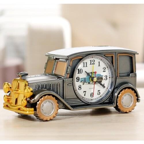 Vintage Car Alarm Clock Retro Nostalgic Digital Pointer Plastic Table Clock Fashion Personalized Gift