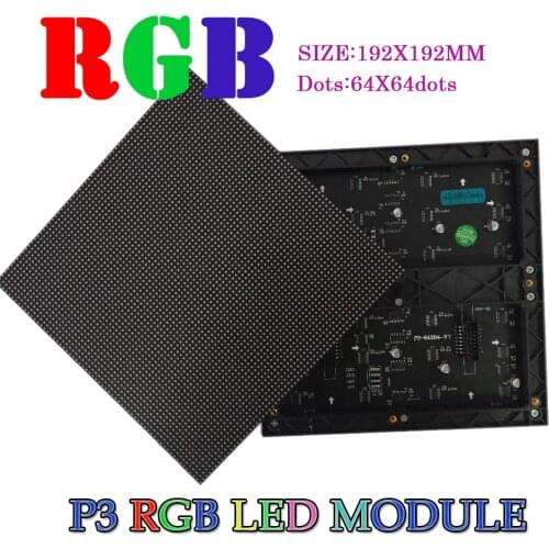 Indoor RGB 64X64 led display video wall led module p3 192x192mm SMD2121 high quality full color indoor Advertising panel