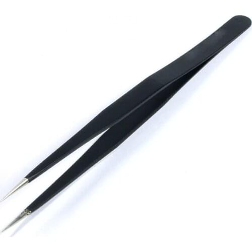 1 Piece High Precision Tweezer Antistatic Stainless Tweezers 140mm Straight Tweezers Nipper Repair flashlight Tool Kit