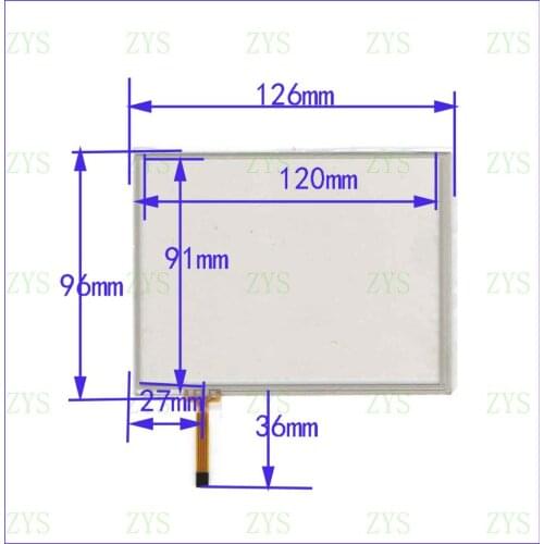 ZhiYuSun TPM5758 5.7Inch 4Wire Resistive TouchScreen Panel Digitizer glass 126mm*96mm for Industrial control general 126*96