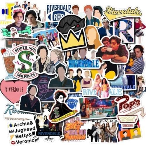 50PCS TV Series Riverdale Waterproof Stationery Pvc Sticker Skateboard Suitcase Guitar Luggage Stickers Kid Toy Gifts Sticker