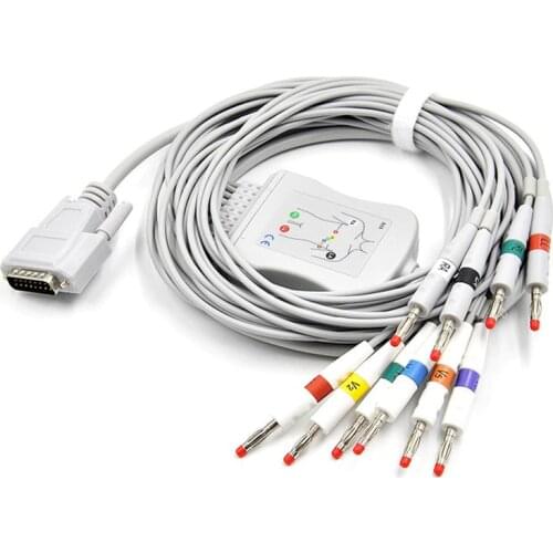 10pcs/lot Compatible for Nihon kohden 9010/9020/9620 ECG Cable with 10 ecg leadwires ekg cable (without resisitor )